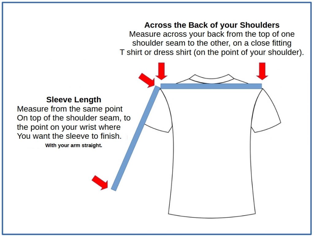 Description of how to measure your Back and Arm length